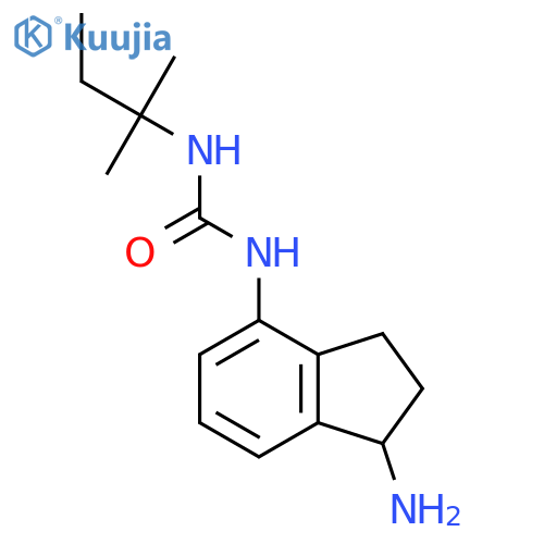 1-(1-amino-2,3-dihydro-1H-inden-4-yl)-3-(2-methylbutan-2-yl)urea structure