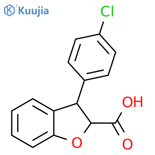 2-Benzofurancarboxylic acid, 3-(4-chlorophenyl)-2,3-dihydro- structure