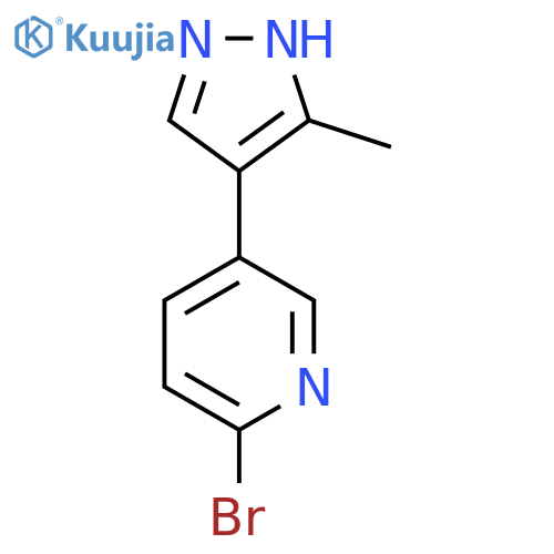 2-bromo-5-(3-methyl-1H-pyrazol-4-yl)pyridine structure