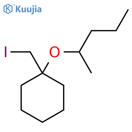 1-(iodomethyl)-1-(pentan-2-yloxy)cyclohexane structure