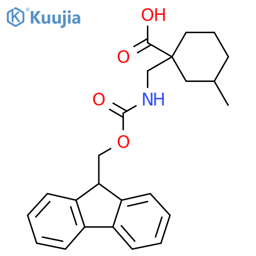 1-({(9H-fluoren-9-yl)methoxycarbonyl}amino)methyl-3-methylcyclohexane-1-carboxylic acid structure