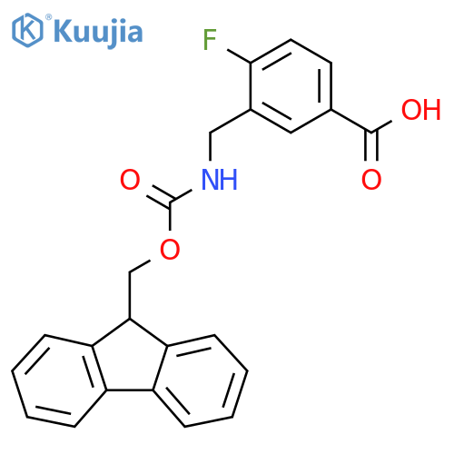 3-[({[(9H-fluoren-9-yl)methoxy]carbonyl}amino)methyl]-4-fluorobenzoic acid structure