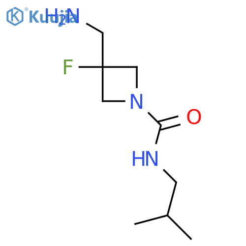3-(aminomethyl)-3-fluoro-N-(2-methylpropyl)azetidine-1-carboxamide structure