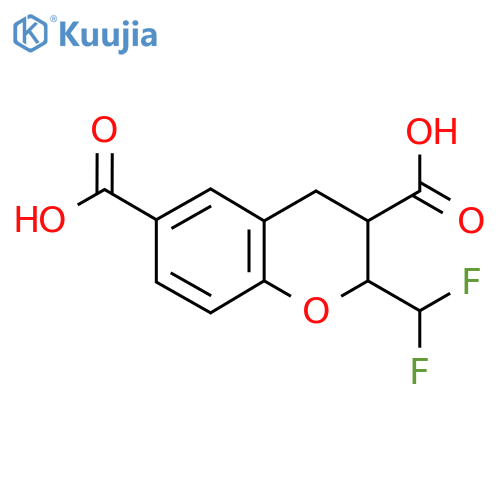 2-(difluoromethyl)-3,4-dihydro-2H-chromene-3,6-dicarboxylic acid structure