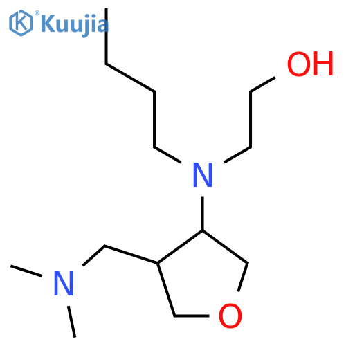 2-butyl({4-(dimethylamino)methyloxolan-3-yl})aminoethan-1-ol structure