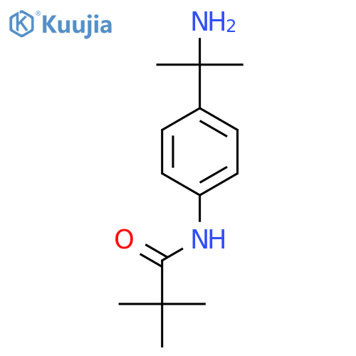 N-[4-(2-aminopropan-2-yl)phenyl]-2,2-dimethylpropanamide structure