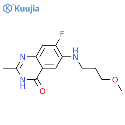 7-fluoro-6-(3-methoxypropyl)amino-2-methyl-3,4-dihydroquinazolin-4-one structure