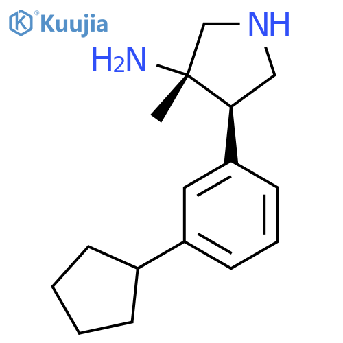 rac-(3R,4S)-4-(3-cyclopentylphenyl)-3-methylpyrrolidin-3-amine structure