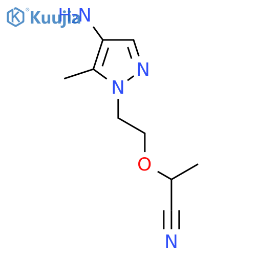 2-2-(4-amino-5-methyl-1H-pyrazol-1-yl)ethoxypropanenitrile structure