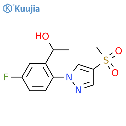 1-5-fluoro-2-(4-methanesulfonyl-1H-pyrazol-1-yl)phenylethan-1-ol structure