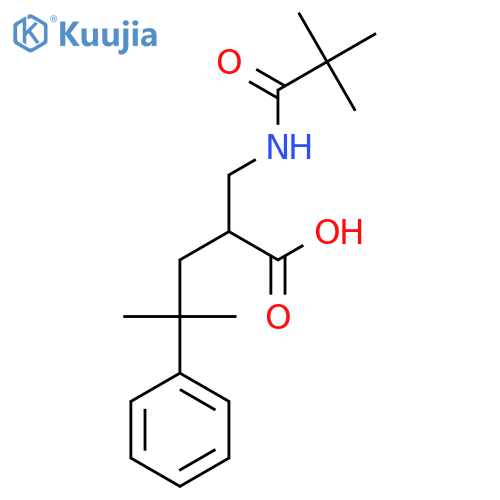 2-[(2,2-Dimethylpropanamido)methyl]-4-methyl-4-phenylpentanoic acid structure