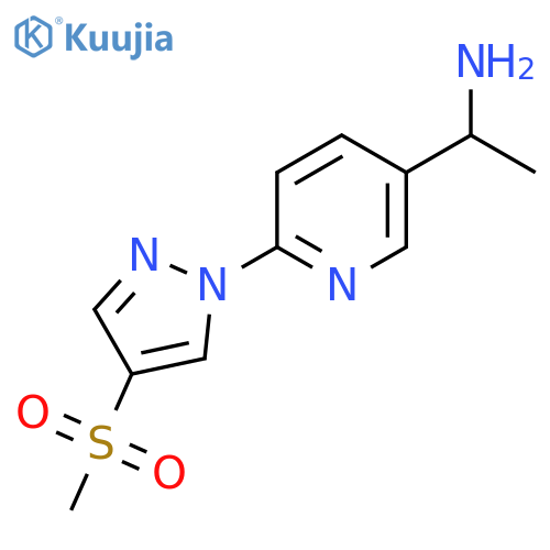1-6-(4-methanesulfonyl-1H-pyrazol-1-yl)pyridin-3-ylethan-1-amine structure