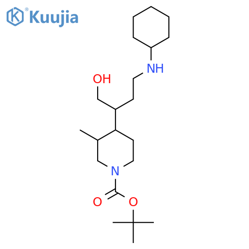Tert-butyl 4-[4-(cyclohexylamino)-1-hydroxybutan-2-yl]-3-methylpiperidine-1-carboxylate structure