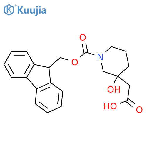 2-(1-{[(9H-fluoren-9-yl)methoxy]carbonyl}-3-hydroxypiperidin-3-yl)acetic acid structure