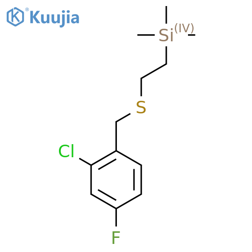 (2-{(2-chloro-4-fluorophenyl)methylsulfanyl}ethyl)trimethylsilane structure
