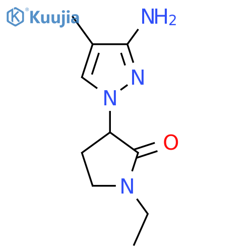 3-(3-amino-4-methyl-1H-pyrazol-1-yl)-1-ethylpyrrolidin-2-one structure