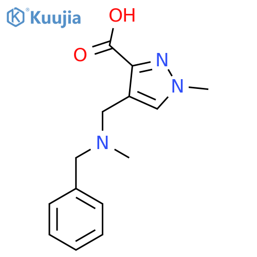 4-{[benzyl(methyl)amino]methyl}-1-methyl-1H-pyrazole-3-carboxylic acid structure