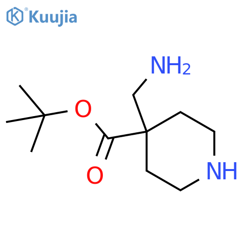 tert-butyl 4-(aminomethyl)piperidine-4-carboxylate structure