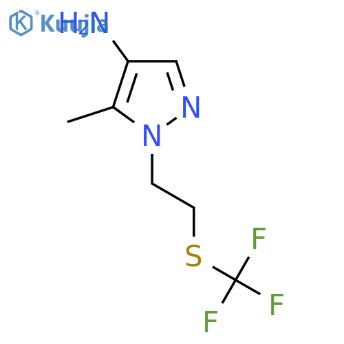 5-methyl-1-{2-(trifluoromethyl)sulfanylethyl}-1H-pyrazol-4-amine structure
