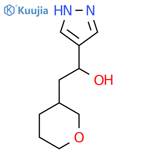 2-(oxan-3-yl)-1-(1H-pyrazol-4-yl)ethan-1-ol structure