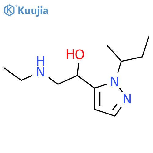 1-1-(butan-2-yl)-1H-pyrazol-5-yl-2-(ethylamino)ethan-1-ol structure