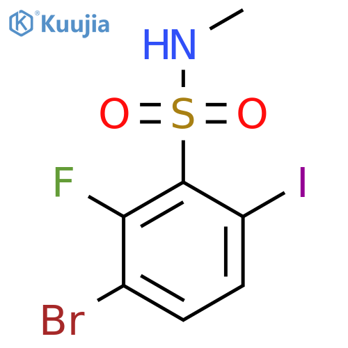 3-bromo-2-fluoro-6-iodo-N-methylbenzene-1-sulfonamide structure