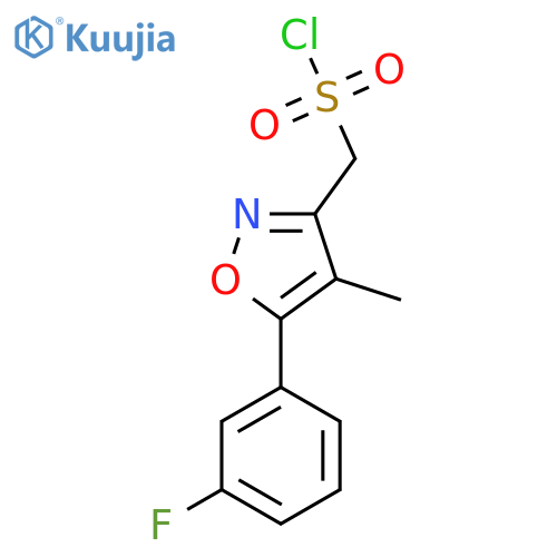 5-(3-fluorophenyl)-4-methyl-1,2-oxazol-3-ylmethanesulfonyl chloride structure