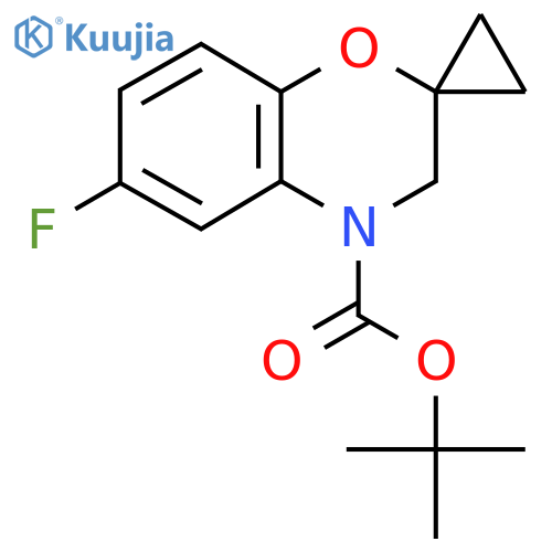 tert-butyl 6-fluoro-3,4-dihydrospiro1,4-benzoxazine-2,1'-cyclopropane-4-carboxylate structure