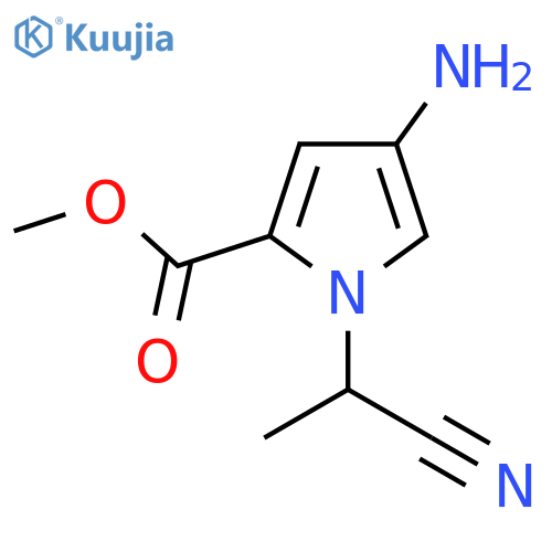 methyl 4-amino-1-(1-cyanoethyl)-1H-pyrrole-2-carboxylate structure