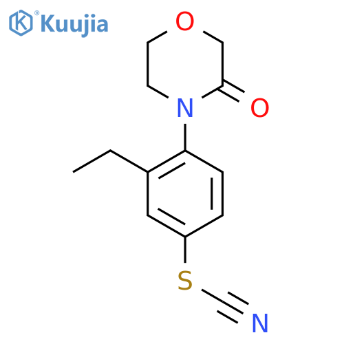 {3-ethyl-4-(3-oxomorpholin-4-yl)phenylsulfanyl}formonitrile structure