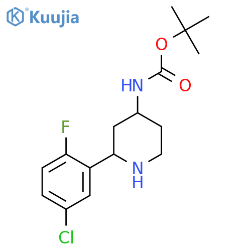 tert-butyl N-[2-(5-chloro-2-fluorophenyl)piperidin-4-yl]carbamate structure