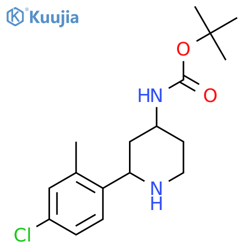 tert-butyl N-[2-(4-chloro-2-methylphenyl)piperidin-4-yl]carbamate structure