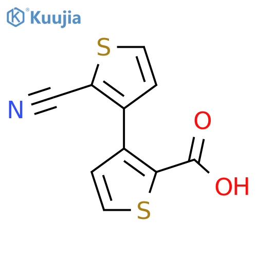 3-(2-cyanothiophen-3-yl)thiophene-2-carboxylic acid structure