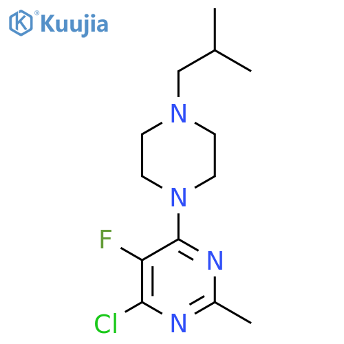 4-chloro-5-fluoro-2-methyl-6-4-(2-methylpropyl)piperazin-1-ylpyrimidine structure