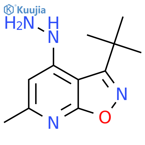 3-Tert-butyl-4-hydrazinyl-6-methyl-[1,2]oxazolo[5,4-b]pyridine structure