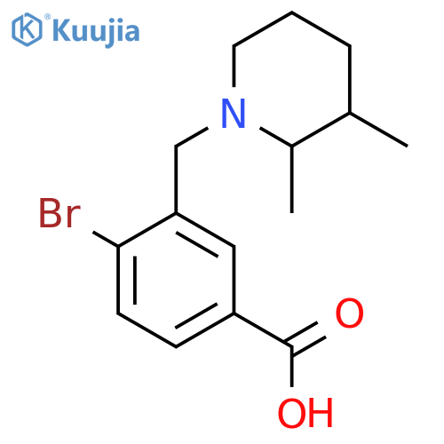 4-Bromo-3-[(2,3-dimethylpiperidin-1-yl)methyl]benzoic acid structure