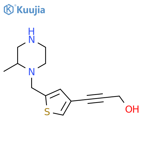 3-{5-[(2-Methylpiperazin-1-yl)methyl]thiophen-3-yl}prop-2-yn-1-ol structure