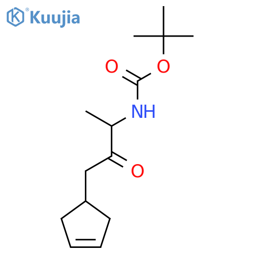tert-butyl N-[4-(cyclopent-3-en-1-yl)-3-oxobutan-2-yl]carbamate structure