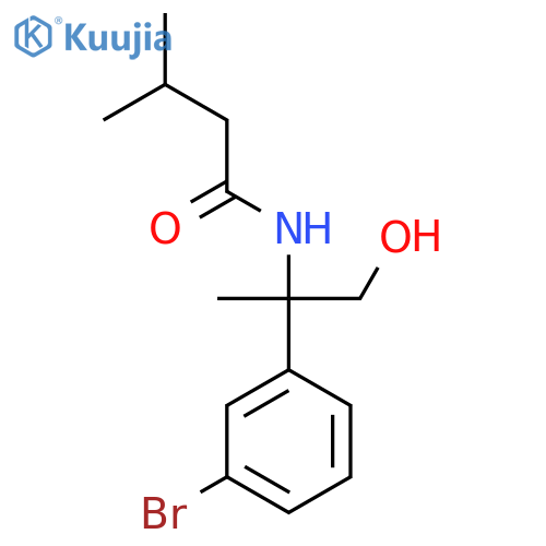 N-2-(3-bromophenyl)-1-hydroxypropan-2-yl-3-methylbutanamide structure