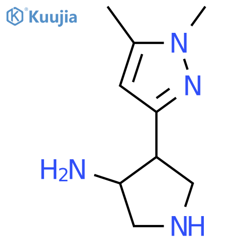 4-(1,5-dimethyl-1H-pyrazol-3-yl)pyrrolidin-3-amine structure