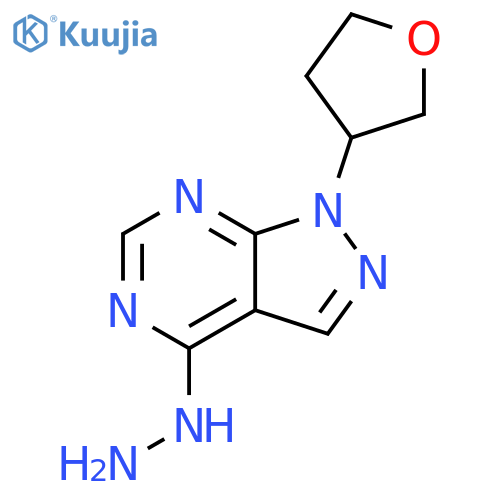 1H-Pyrazolo[3,4-d]pyrimidine, 4-hydrazinyl-1-(tetrahydro-3-furanyl)- structure