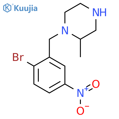 1-[(2-Bromo-5-nitrophenyl)methyl]-2-methylpiperazine structure