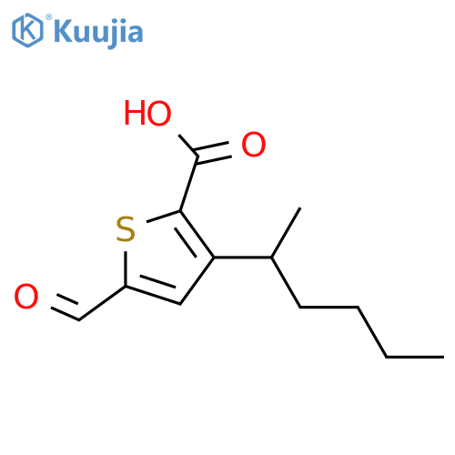 5-Formyl-3-(hexan-2-yl)thiophene-2-carboxylic acid structure