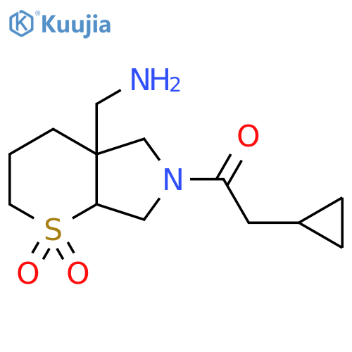 4a-(Aminomethyl)-6-(2-cyclopropylacetyl)-octahydro-1lambda6-thiopyrano[2,3-c]pyrrole-1,1-dione structure