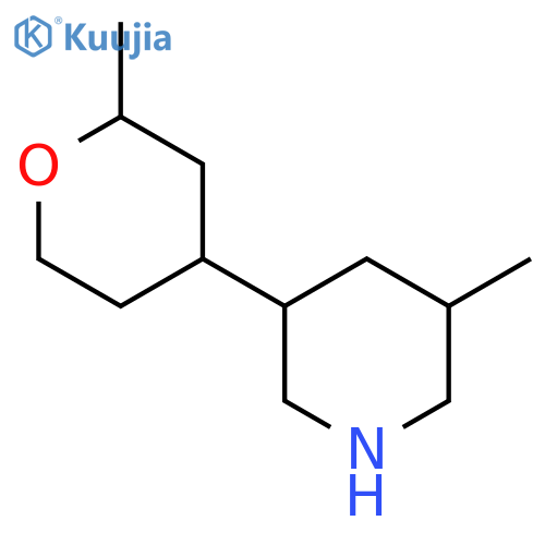3-Methyl-5-(2-methyloxan-4-yl)piperidine structure