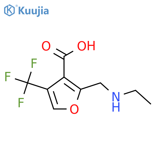 2-[(Ethylamino)methyl]-4-(trifluoromethyl)furan-3-carboxylic acid structure