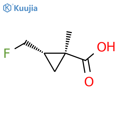 rac-(1R,2R)-2-(fluoromethyl)-1-methylcyclopropane-1-carboxylic acid structure