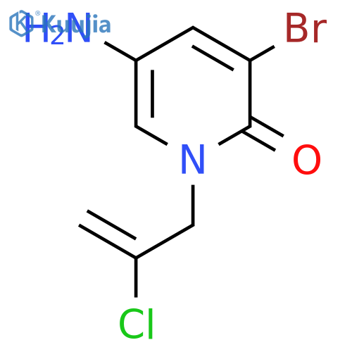 5-amino-3-bromo-1-(2-chloroprop-2-en-1-yl)-1,2-dihydropyridin-2-one structure