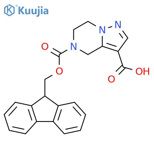 5-{(9H-fluoren-9-yl)methoxycarbonyl}-4H,5H,6H,7H-pyrazolo1,5-apyrazine-3-carboxylic acid structure