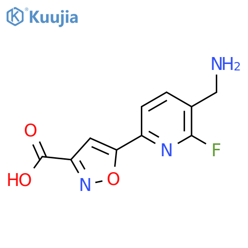 5-[5-(Aminomethyl)-6-fluoropyridin-2-yl]-1,2-oxazole-3-carboxylic acid structure